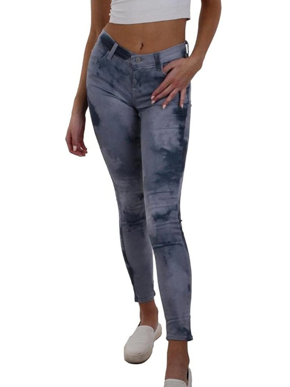 J Brand 620 Mid-Rise Super Skinny Jeans in Pileus Tie-Dye - Size 26
